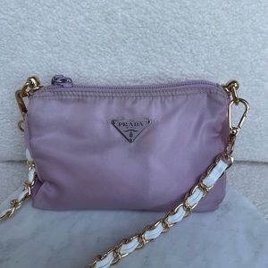 Prada Nylon Crossbody Pouch Bag Light Pink / Purple